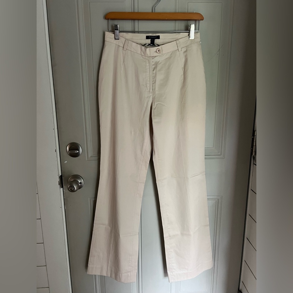 Burberry Cream Trousers with Button Detail